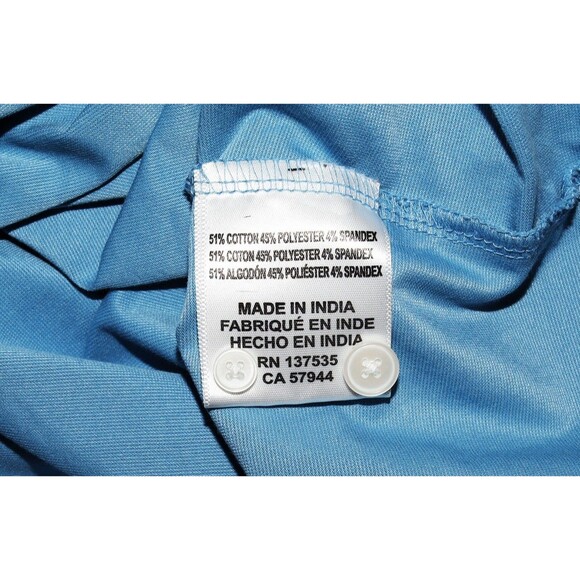 Mizzen‎ + Main Trim Men's Long Sleeve Preppy Golf Polo Blue Shirt Size XL - Picture 10 of 10